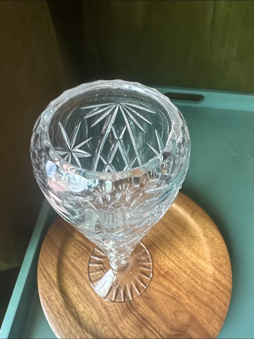 Cut glass Flute vase